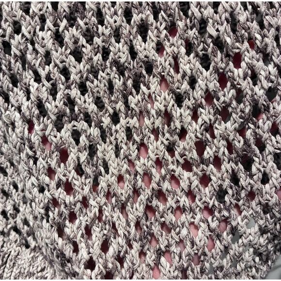 Gap Sweater Open Knit 3/4 Sleeve Pullover Cream Brown Womens Size Small - Picture 3 of 5